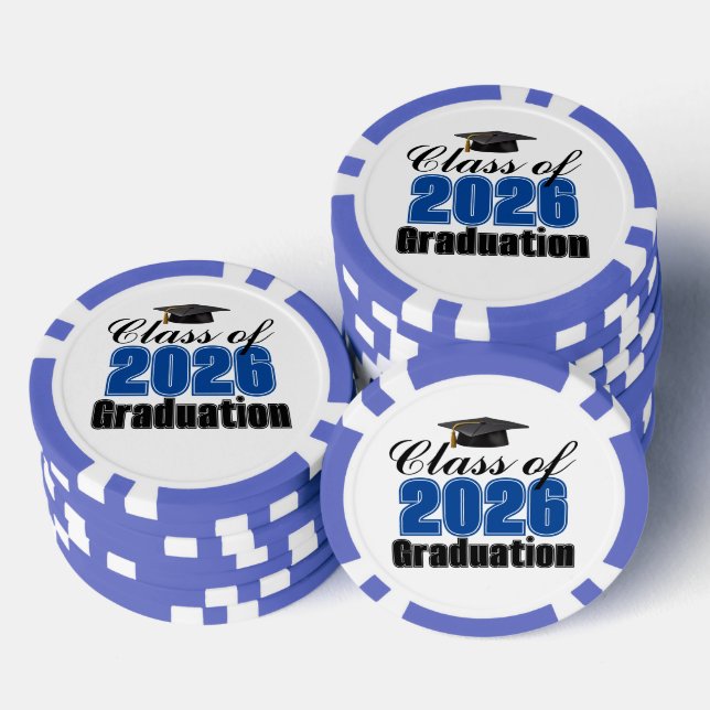 Jetons De Poker Blue Class of 2026 Graduation Party (Empiler)