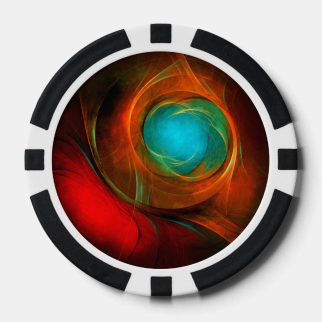 Jetons De Poker Blue Eye Moderne Abstrait Art Cool Motif #16 (Recto)
