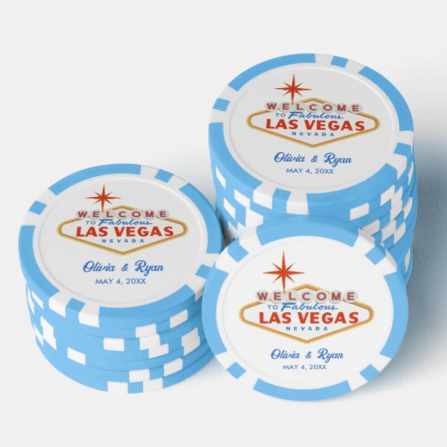 Jetons De Poker Blue Las Vegas Poker Chip Mariage Favoriser (Empiler)