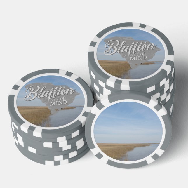 Jetons De Poker Bluffton State of Mind Lowcountry South Carolina (Empiler)