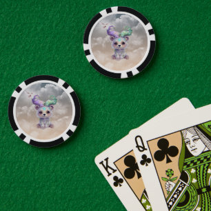 Jetons De Poker Boeuf magique en parties scintillant pastel.