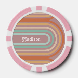 Jetons De Poker Boho Bohemian Pastel Rainbow Mauve Arrière - plan