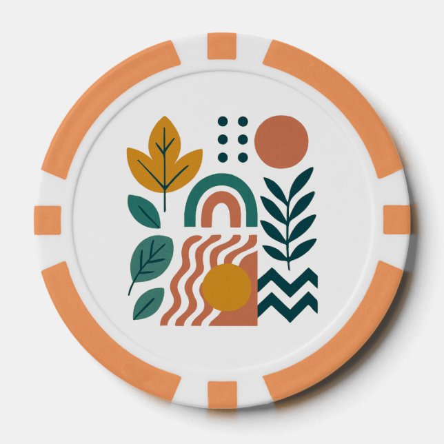Jetons De Poker Boho moderne Abstrait Nature Wall Art (Recto)