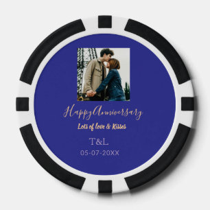 Jetons De Poker Boho moderne heureux anniversaire ajouter nom bleu