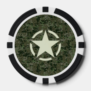 Jetons De Poker Bois numérique Star Stencil