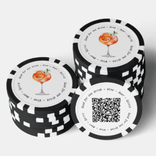 Jetons De Poker Bon de boisson Aperol QR Code de l'événement profe