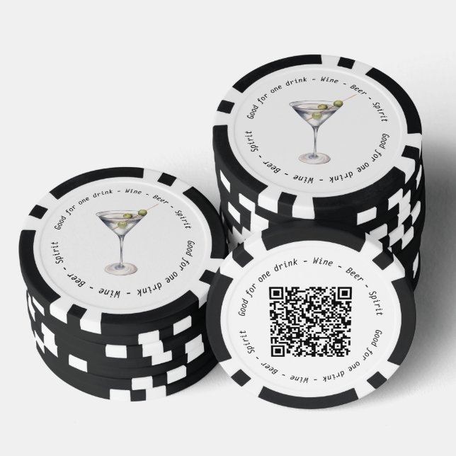 Jetons De Poker Bon de boisson d'événement Martini moderne (Empiler)