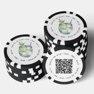 Jetons De Poker Bon de boisson moderne QR Gin Tonic Business Event