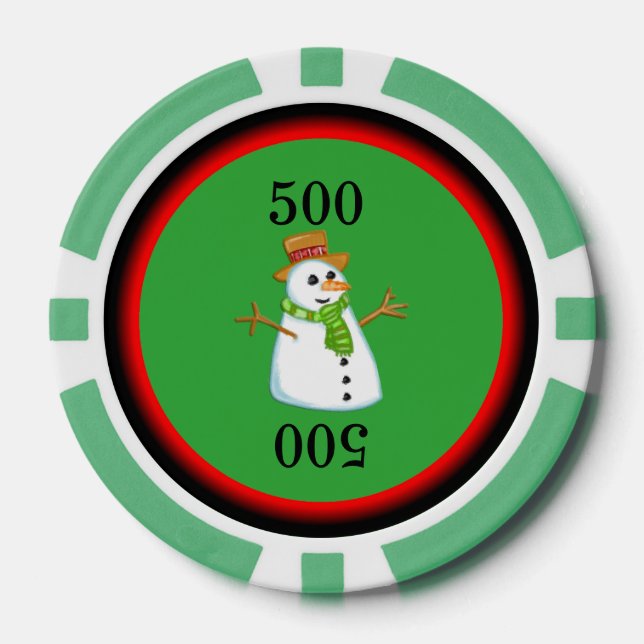 Jetons De Poker Bonhomme de neige (Recto)