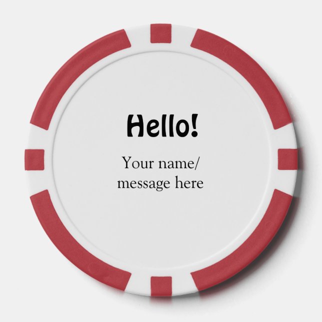Jetons De Poker Bonjour ajouter un message de nom simple minimum é (Recto)