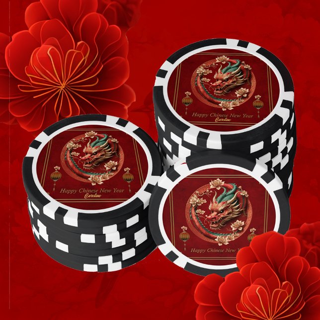 Jetons De Poker Bonne année de dragon chinois (Chinese new year)