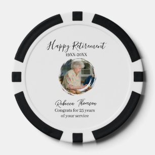 Jetons De Poker Bonne année de retraite nom cercle photo retraité