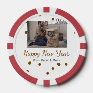 Jetons De Poker Bonne année Père célibataire ajouter photo nom bru