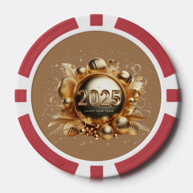 Jetons De Poker Bonne nouvelle année 2025 design (Recto)