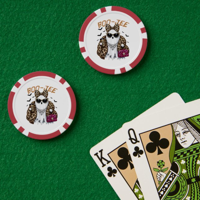 Jetons De Poker Boo-JEE Fantôme Léopard Coquette Halloween (Table de poker (double))