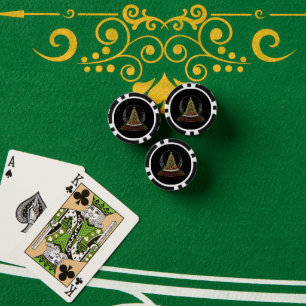 Jetons De Poker Boule à neige élégante avec sapin de Noël vintage