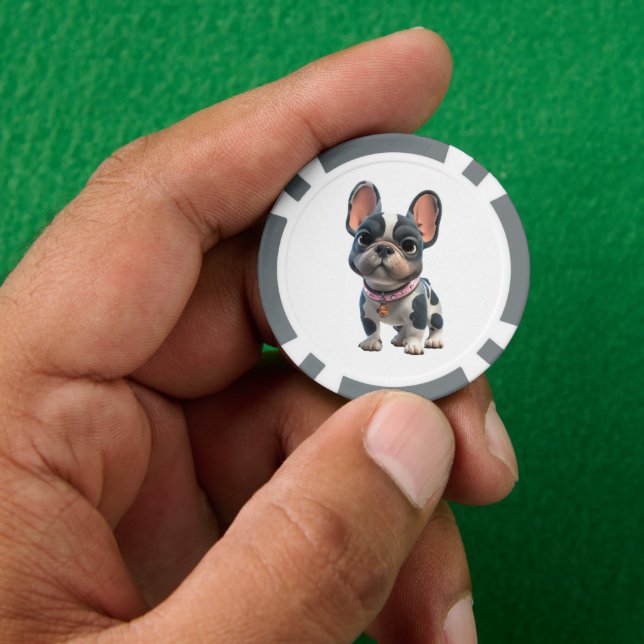 Jetons De Poker Bouledogue Français  (main)