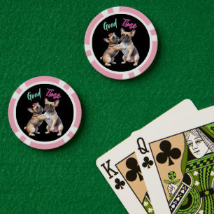 Jetons De Poker Bouledogue français amoureux Saint-Valentin
