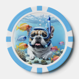 Jetons De Poker Bouledogue français en vacances Échanger drôle