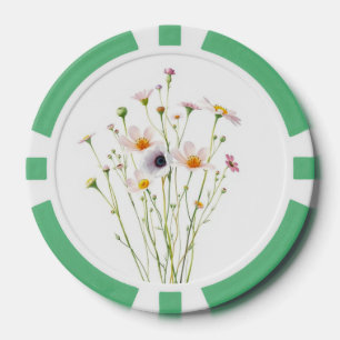 Jetons De Poker Bouquet aquarelle de fleurs sauvages