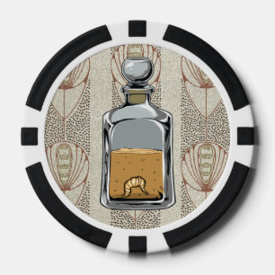 Jetons De Poker Bouteille de tequila avec le ver