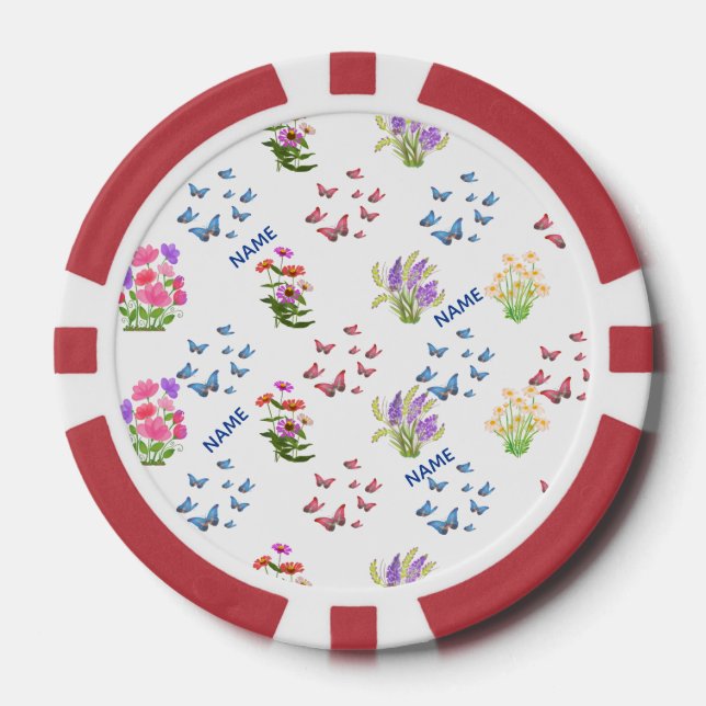 Jetons De Poker Boutique Botanique Florale (Recto)