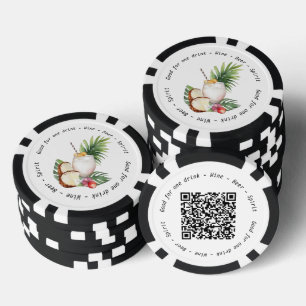 Jetons De Poker Bouton de boisson tropicale Code QR de l'événement