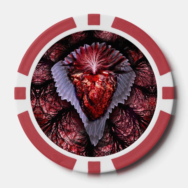 Jetons De Poker Brûler le coeur (Recto)