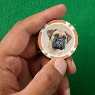 Jetons De Poker Bullmastiff Peinture - Joli chien d'origine art