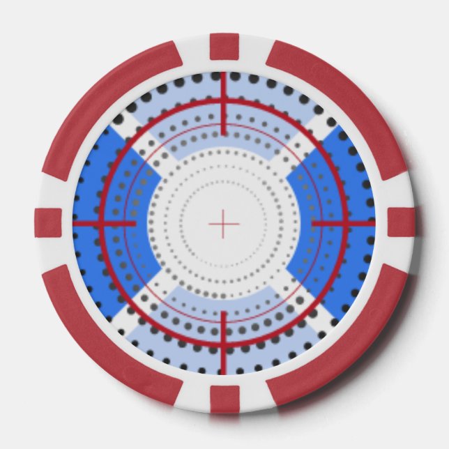 Jetons De Poker Bullseye bleu (Recto)