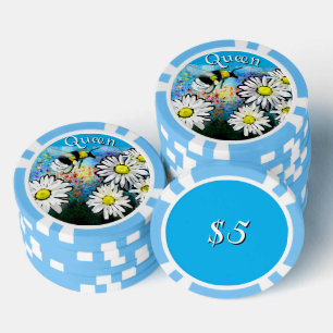 Jetons De Poker Bumble Whimsical Bee in Daisies Personnalisé