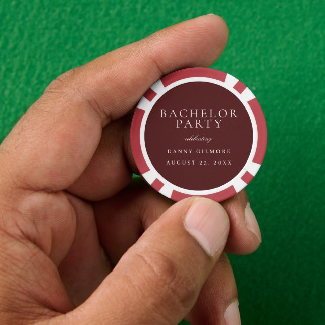 Jetons De Poker Burgundy Marron Classique Hommes Enterrement de Vi (main)