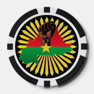 Jetons De Poker Burkina Faso Carte, drapeau et première révolution