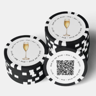 Jetons De Poker Business Event QR Code Champagne Dragne Voucher