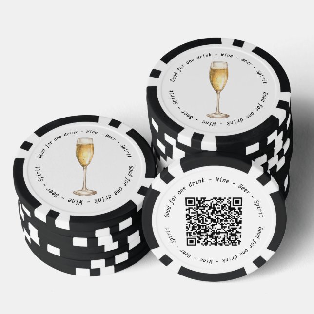 Jetons De Poker Business Event QR Code Champagne Dragne Voucher (Empiler)