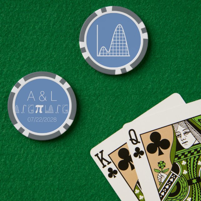 Jetons De Poker Ça S'Additionne en Bleu Pervenche (Table de poker (double))
