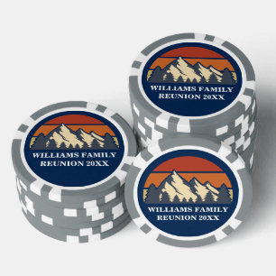 Jetons De Poker Cabane en bois bleu personnalisée coucher de solei