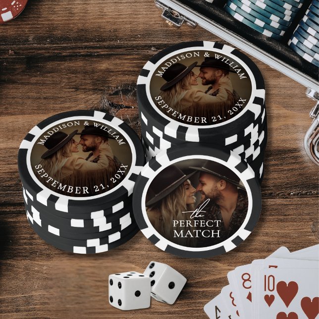 Jetons De Poker Cadeau de mariage en photo (Photo Wedding Favor Poker Chips)