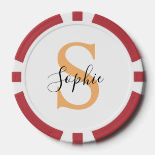 Jetons De Poker Cadeau personnalisé avec un nom écriture élégante