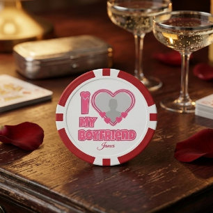 Jetons De Poker Cadeau personnalisé J'aime mon petit ami – Ajoutez