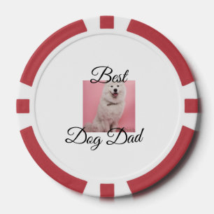 Jetons De Poker Cadeau simple photo animal coloré nom chien Papa