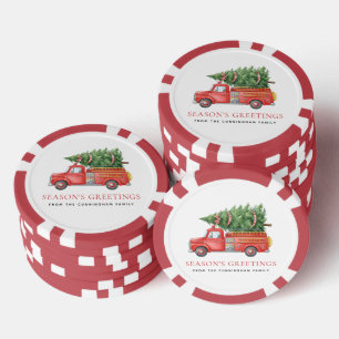 Jetons De Poker Camion de pompiers de Noël personnalisé moderne