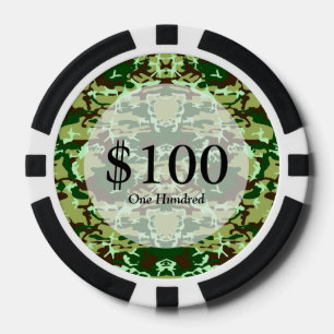 Jetons De Poker Camo vert