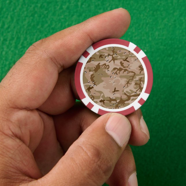 Jetons De Poker Camouflage Désert Avec Galets, Militaire, Armée (main)