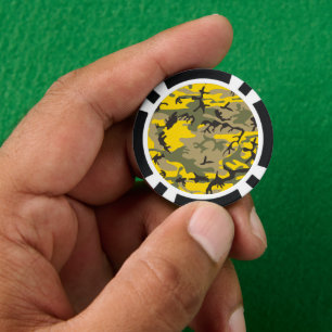 Jetons De Poker Camouflage jaune et vert, Militaire, Armée