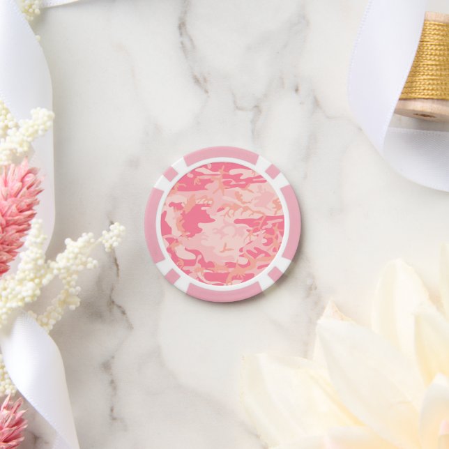 Jetons De Poker Camouflage rose, Armée (Mariage)