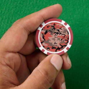 Jetons De Poker Camouflage rouge et Brown, Armée