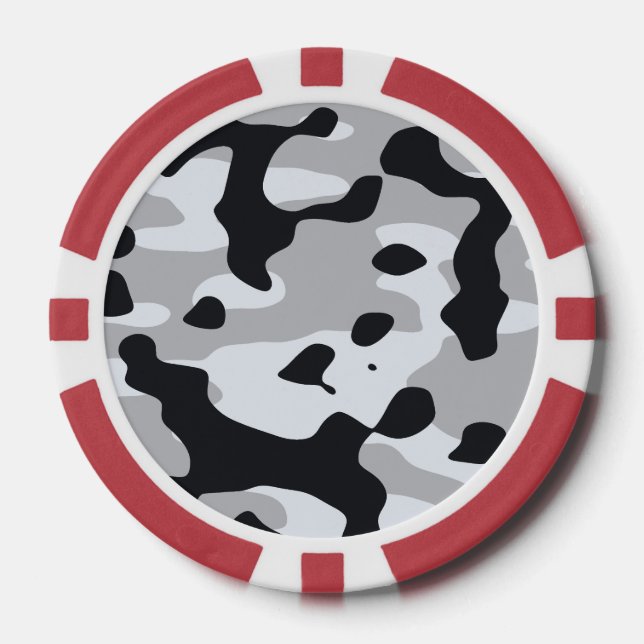 Jetons De Poker Camouflage urbain à haut contraste (Recto)
