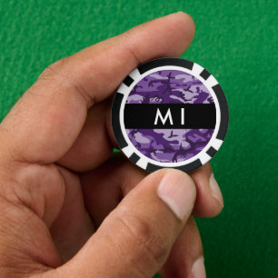 Jetons De Poker Camouflage Violet Personnalisez Votre Nom