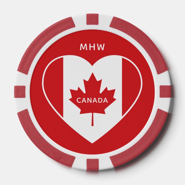 Jetons De Poker Canada Love Custom monogram puces de poker (Recto)